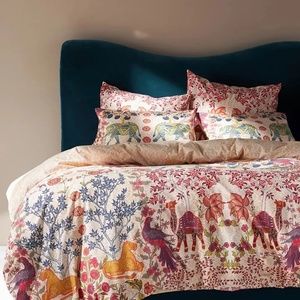 anthropologie Matteo Organic Percale Duvet Cover SZ King